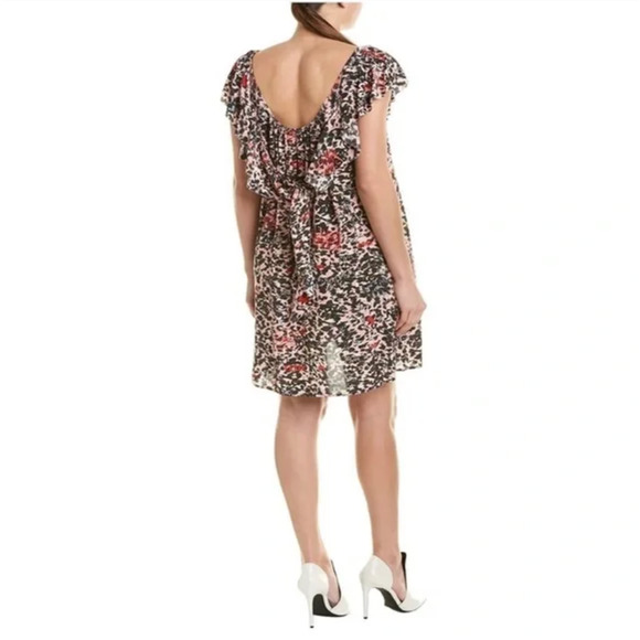 ZADIG & VOLTAIRE Reens Leo Mini Dress Multi Leopard Ruffled Whimsigoth - Picture 4 of 13